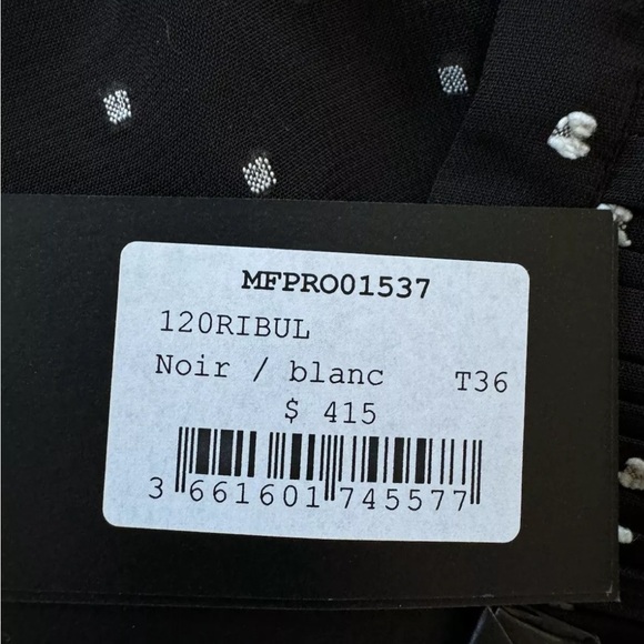 Maje Ribul Polka Dot accordion Pleated Midi Dress 36 - Picture 7 of 9